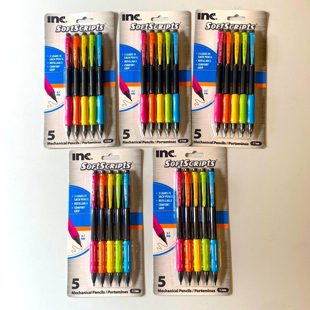 BNIB inc SoftScripts 5 Mechanical Pencils (5 packs)